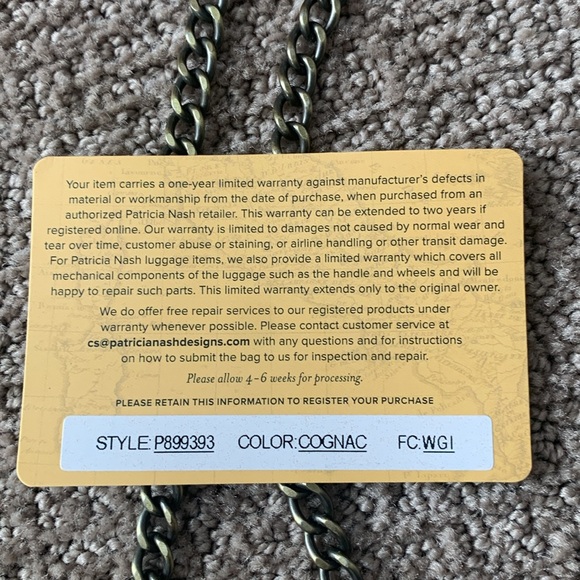 Patricia Nash Ealing Cognac Floral Tooled Leather Clutch Crossbody Bag Like New - Picture 7 of 9